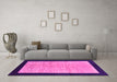 Machine Washable Oriental Pink Modern Rug in a Living Room, wshabs272pnk