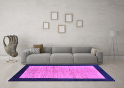 Machine Washable Oriental Purple Modern Area Rugs in a Living Room, wshabs272pur