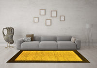 Machine Washable Oriental Yellow Modern Rug, wshabs272yw