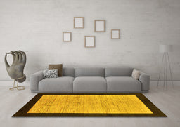 Machine Washable Oriental Yellow Modern Rug in a Living Room, wshabs272yw