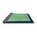 Sideview of Oriental Turquoise Modern Rug, abs272turq