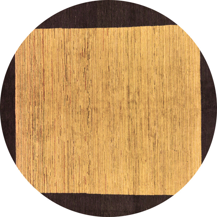Round Machine Washable Oriental Brown Modern Rug, wshabs272brn