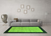 Machine Washable Oriental Green Modern Area Rugs in a Living Room,, wshabs272grn