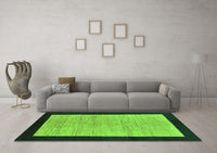 Machine Washable Oriental Green Modern Rug, wshabs272grn