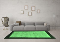 Machine Washable Oriental Emerald Green Modern Rug, wshabs272emgrn