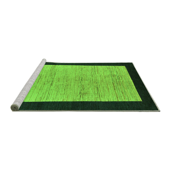 Sideview of Machine Washable Oriental Green Modern Area Rugs, wshabs272grn