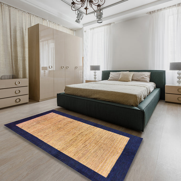 Machine Washable Abstract Orange Rug in a Bedroom, wshabs272