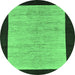 Round Oriental Emerald Green Modern Rug, abs272emgrn