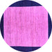 Round Machine Washable Oriental Purple Modern Area Rugs, wshabs272pur