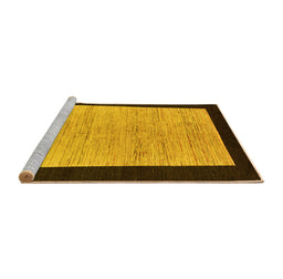 Sideview of Machine Washable Oriental Yellow Modern Rug, wshabs272yw