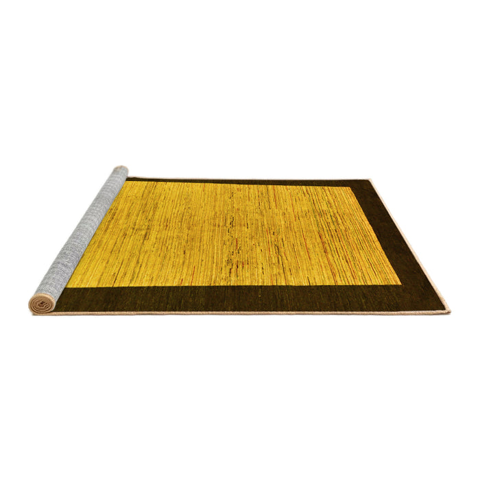 Sideview of Machine Washable Oriental Yellow Modern Rug, wshabs272yw