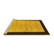 Sideview of Machine Washable Oriental Yellow Modern Rug, wshabs272yw