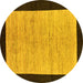 Round Oriental Yellow Modern Rug, abs272yw