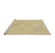 Sideview of Machine Washable Abstract Metallic Gold Rug, wshabs2730