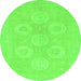 Round Oriental Green Traditional Rug, abs2730grn