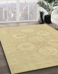 Abstract Metallic Gold Oriental Rug, abs2730