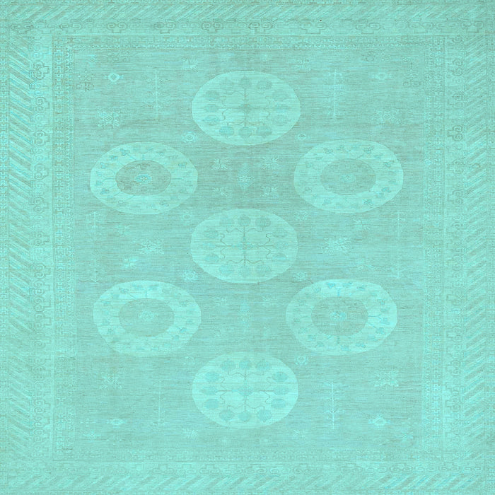 Square Oriental Light Blue Traditional Rug, abs2730lblu