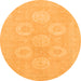 Round Oriental Orange Traditional Rug, abs2730org