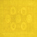 Square Oriental Yellow Traditional Rug, abs2730yw