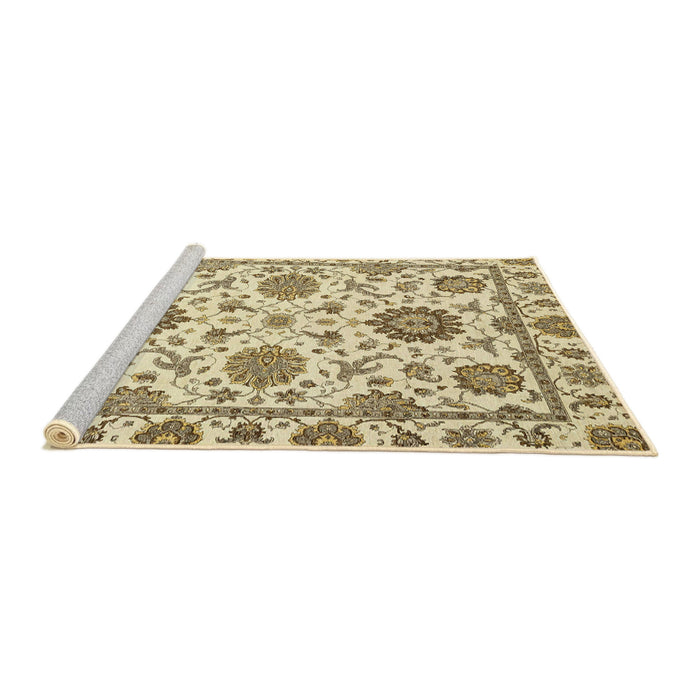 Sideview of Machine Washable Abstract Sun Yellow Rug, wshabs2731