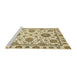 Sideview of Machine Washable Abstract Sun Yellow Rug, wshabs2731