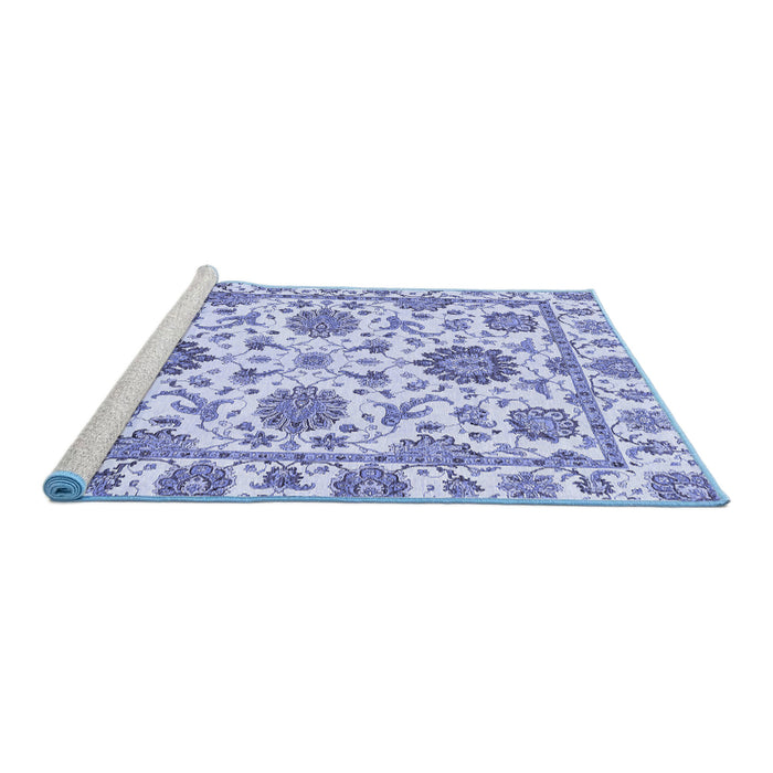 Sideview of Machine Washable Abstract Blue Modern Rug, wshabs2731blu