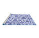 Sideview of Machine Washable Abstract Blue Modern Rug, wshabs2731blu