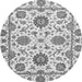 Round Machine Washable Abstract Gray Modern Rug, wshabs2731gry