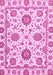 Machine Washable Abstract Pink Modern Rug, wshabs2731pnk