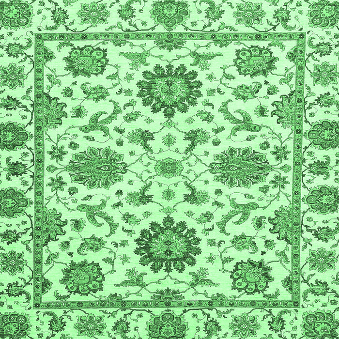 Square Abstract Emerald Green Modern Rug, abs2731emgrn