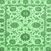 Square Abstract Emerald Green Modern Rug, abs2731emgrn