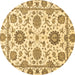 Round Abstract Brown Modern Rug, abs2731brn