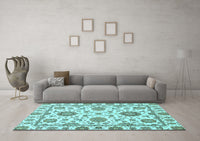 Machine Washable Abstract Light Blue Modern Rug, wshabs2731lblu