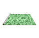 Sideview of Machine Washable Abstract Emerald Green Modern Area Rugs, wshabs2731emgrn