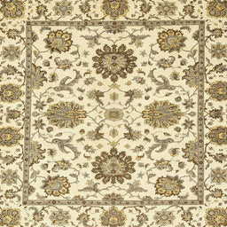 Square Machine Washable Abstract Sun Yellow Rug, wshabs2731