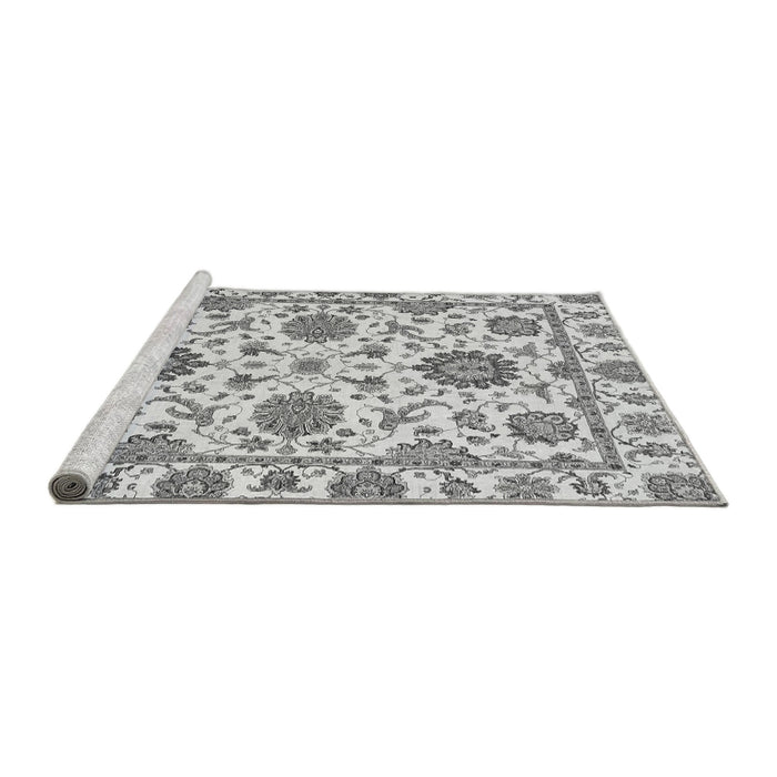 Sideview of Machine Washable Abstract Gray Modern Rug, wshabs2731gry
