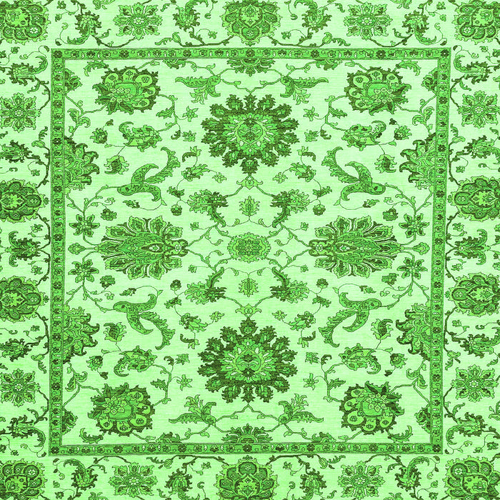 Square Abstract Green Modern Rug, abs2731grn