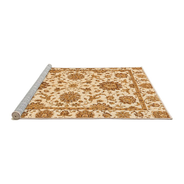 Sideview of Machine Washable Abstract Orange Modern Area Rugs, wshabs2731org