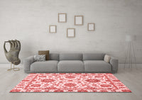 Machine Washable Abstract Red Modern Rug, wshabs2731red