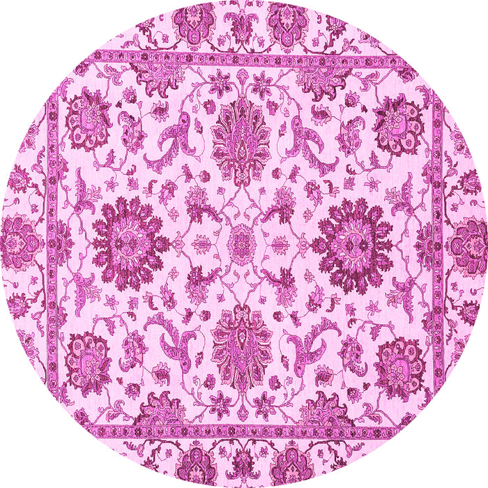 Round Abstract Pink Modern Rug, abs2731pnk