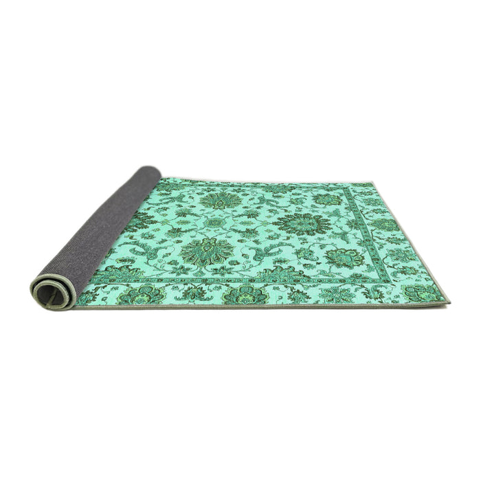 Sideview of Abstract Turquoise Modern Rug, abs2731turq