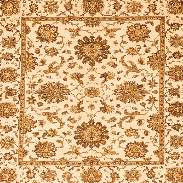 Square Machine Washable Abstract Orange Modern Area Rugs, wshabs2731org