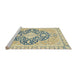 Sideview of Machine Washable Abstract Brown Gold Rug, wshabs2732