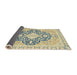 Sideview of Abstract Brown Gold Geometric Rug, abs2732