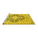 Sideview of Machine Washable Geometric Yellow Traditional Rug, wshabs2732yw