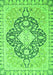 Machine Washable Geometric Green Traditional Area Rugs, wshabs2732grn