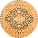 Round Geometric Orange Traditional Rug, abs2732org