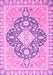 Machine Washable Geometric Pink Traditional Rug, wshabs2732pnk