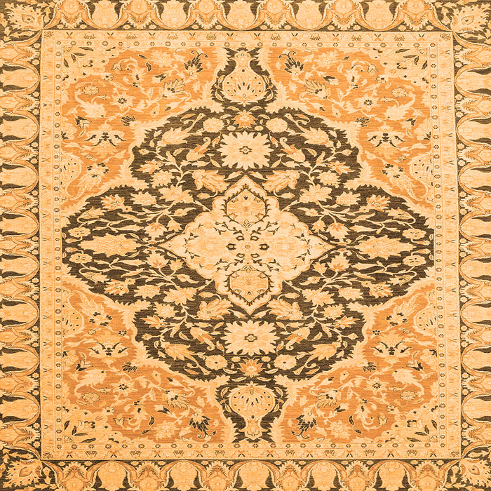 Square Machine Washable Geometric Orange Traditional Area Rugs, wshabs2732org