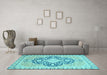 Machine Washable Geometric Light Blue Traditional Rug in a Living Room, wshabs2732lblu